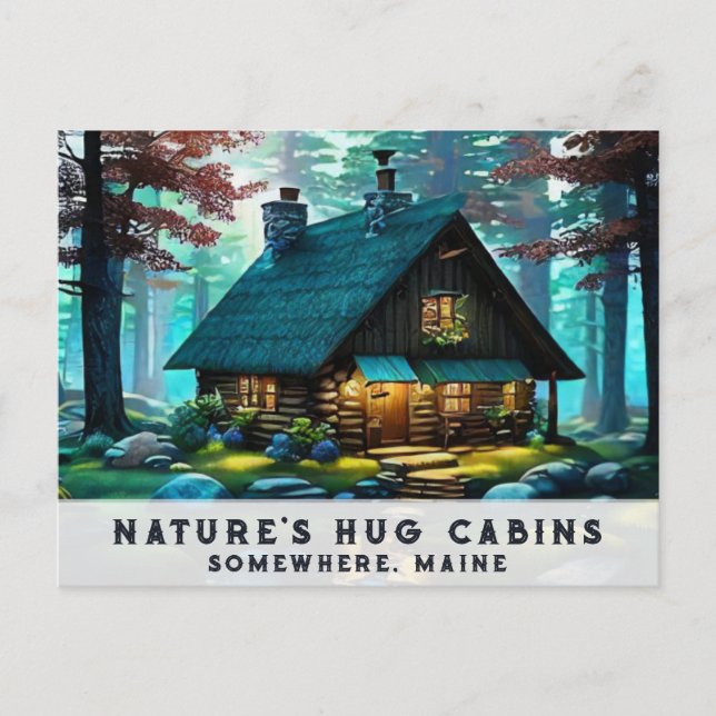 *~* Woods Cabin Colourful Bold Artsy  AP49 Spring Postcard (Front)
