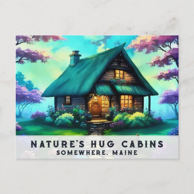 *~* Woods Cabin Colourful Fantasy Art  AP49 Spring Postcard (Front)