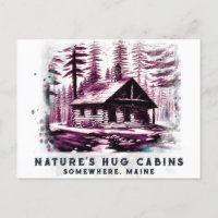 *~* Woods Cabin Sketched Art AP49 Sepia Reddish