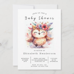 Woods Custom Owl Baby Shower Invitation