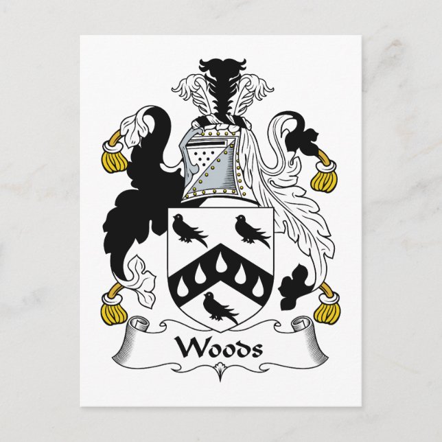 Woods Family Crest Postcard (Front)