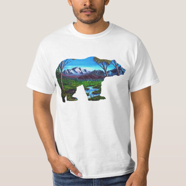 Woods in Bear Vancouver Painting Silhouette T-Shirt (Front)
