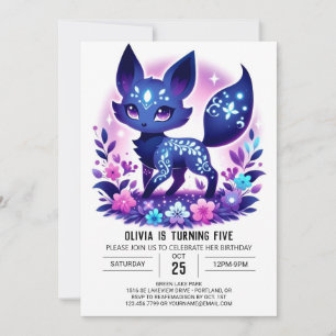 Woods Majestic Fox Digital Birthday Invitation