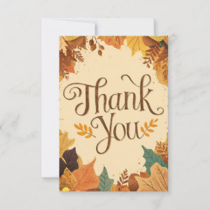 Woods Simple Autumn Fall Thank You Card