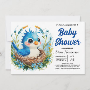 Woods Songbird Bird Boy Baby Shower Invitation