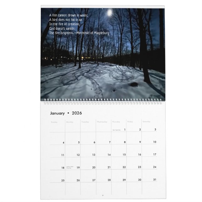 Woods Walking 2026 Calendar (Jan 2026)
