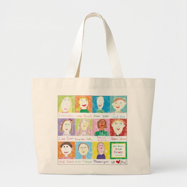 Woods' Wild Things Large Tote Bag (Front)