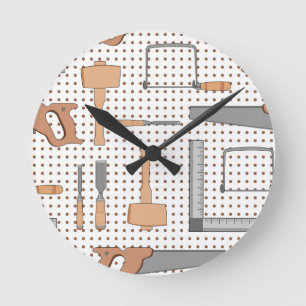 Woodshop Round Clock