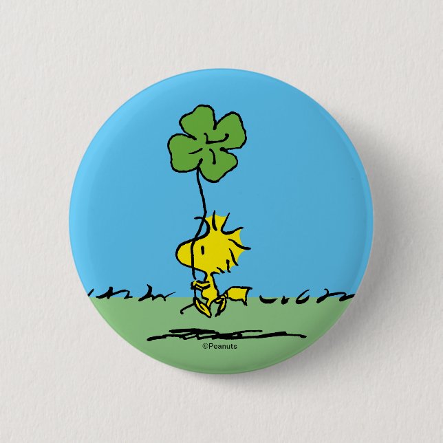 Woodstock Carrying Shamrock 2 Inch Round Button (Front)