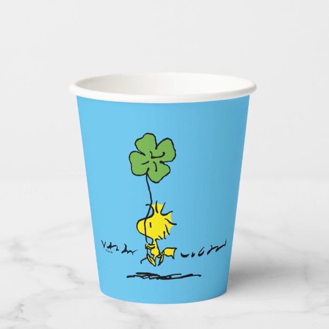 Woodstock Carrying Shamrock Paper Cups (Front)