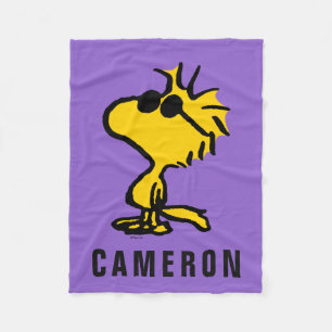 Woodstock Cool Sunglasses   Add Your Name Fleece Blanket