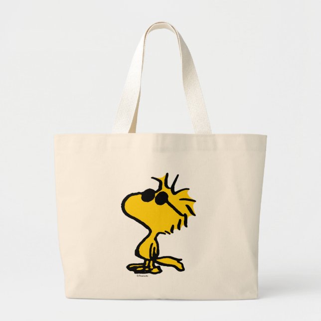 Woodstock Cool Sunglasses Large Tote Bag (Front)