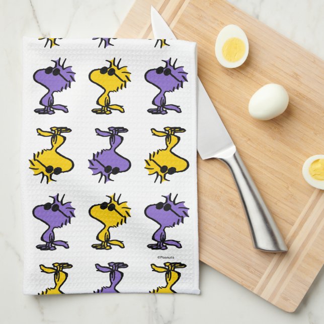 Woodstock Cool Sunglasses Pattern Kitchen Towel (Quarter Fold)