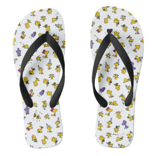 Woodstock Fun Pattern Flip Flops