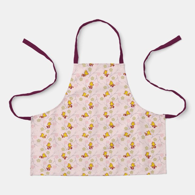 Woodstock Pink Cherry Blossom Pattern Apron (Front)