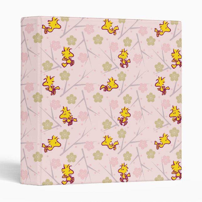Woodstock Pink Cherry Blossom Pattern Binder (Front/Spine)