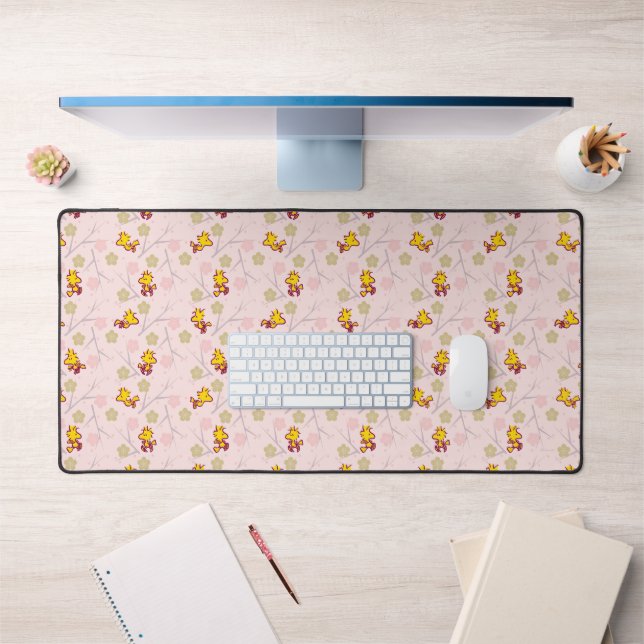 Woodstock Pink Cherry Blossom Pattern Desk Mat (Office 1)