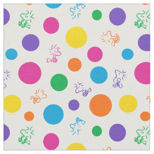 Woodstock Rainbow Polka Dot Pattern Fabric