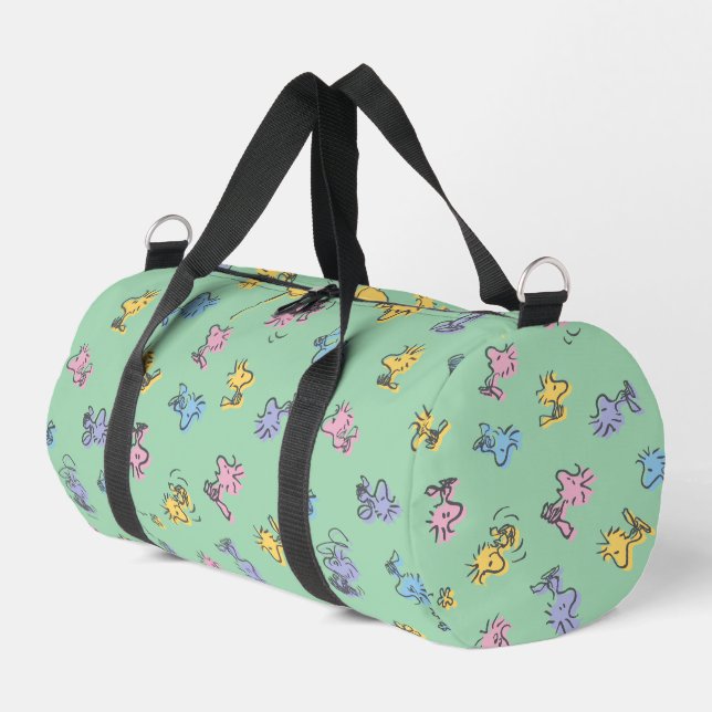 Woodstock Sugar Pop Art Pattern Duffle Bag (Left Corner)