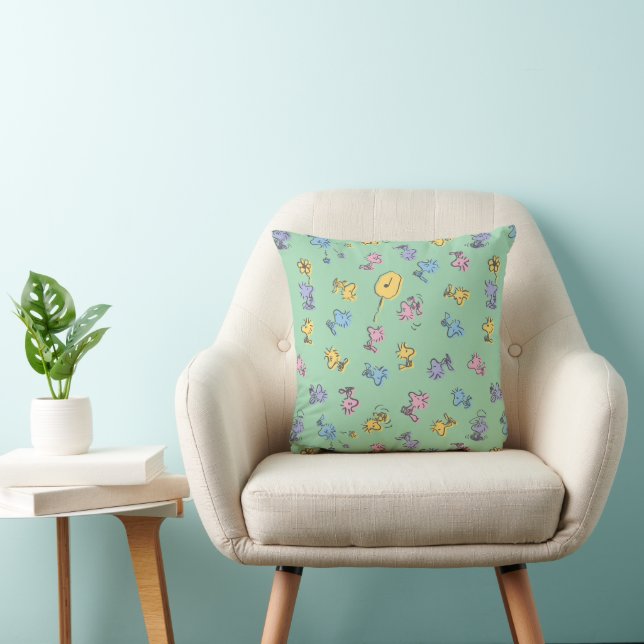 Woodstock Sugar Pop Art Pattern Throw Pillow (Chair)