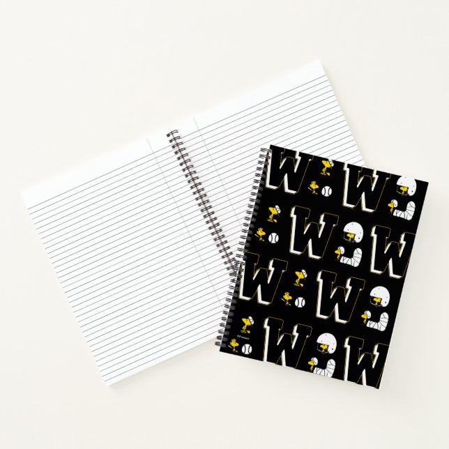 Woodstock Varsity Sports Letter Pattern Notebook (Inside)