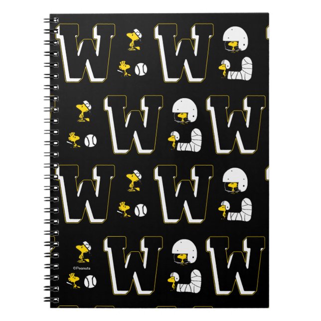 Woodstock Varsity Sports Letter Pattern Notebook (Front)