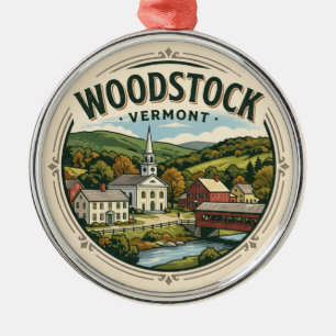 Woodstock Village Historic District Vermont Metal Ornament