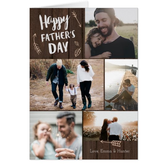 Woodsy 5 Photo Father's Day Card