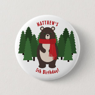 Woodsy Bear 2 Inch Round Button