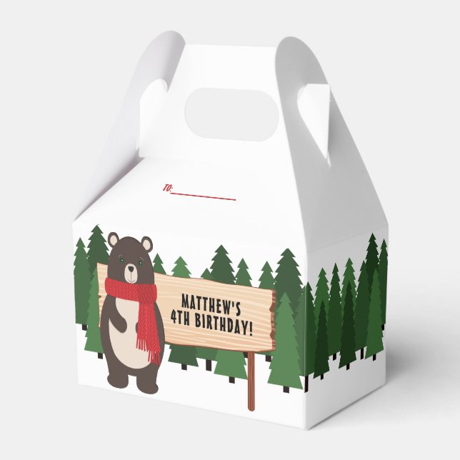 Woodsy Bear Favor Box (Front Side)
