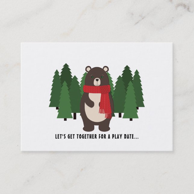 Woodsy Bear Jouer aux cartes de date (Devant)