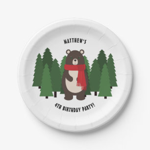 Woodsy Bear Paper Plate