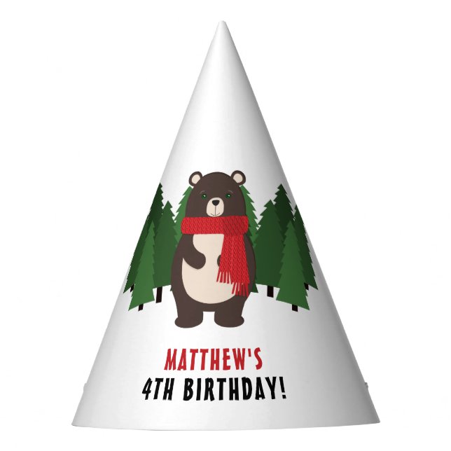 Woodsy Bear Party Hat (Front)