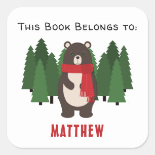 Woodsy Bear Square Sticker