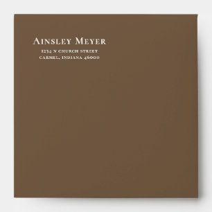 Woodsy Brown With Return Address Envelope