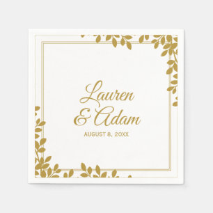Woodsy Cocktail Napkins Leaf Frame (Gold) LT