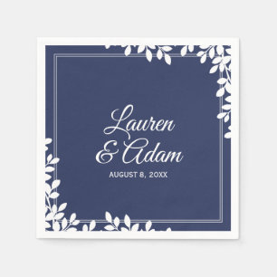 Woodsy Cocktail Napkins   Leaf Frame (Midnight) DK