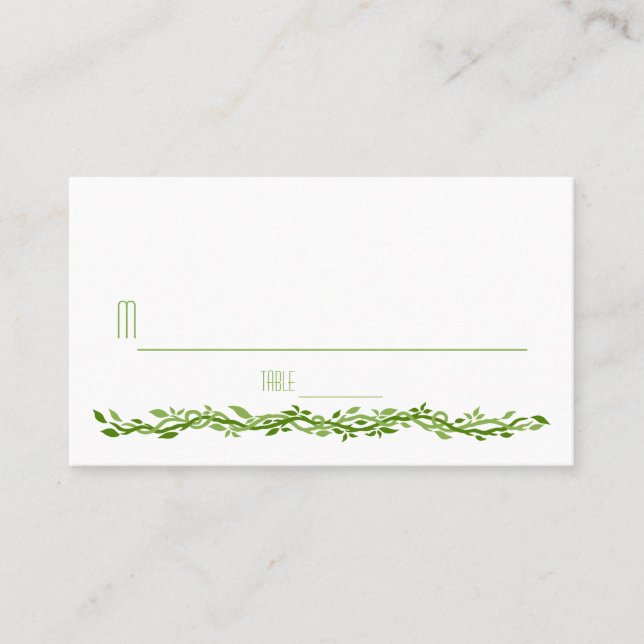 Woodsy Elegance | Carte mariage Vine Place Escort (Devant)