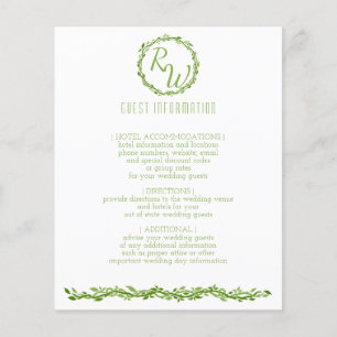 Woodsy Elegance   Wedding Vine Guest Information Flyer