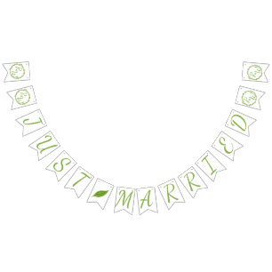 Woodsy Elegance   Wedding Vine Just Married Bunting Flags