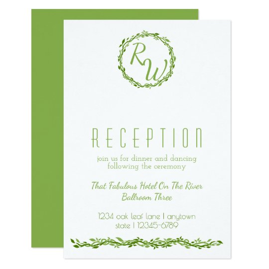 Woodsy Elegance | Wedding Vine Reception Info Card