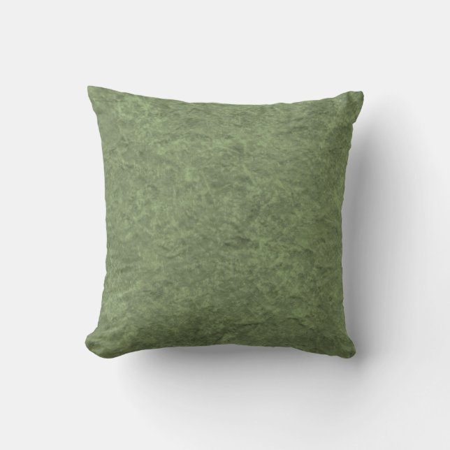 Woodsy Green Cottage Throw Pillow (Front)