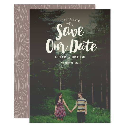 Woodsy Overlay Save the Date Card