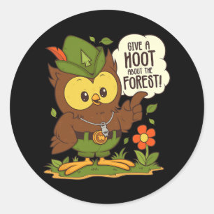 Woodsy Owl Give A Hoot About The Forest Arbor Day  Classic Round Sticker