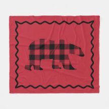 Woodsy Red and Black Plaid Fleece Blanket