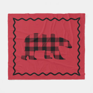 Woodsy Red and Black Plaid Fleece Blanket