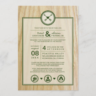 Woodsy Wedding & Glamping Invitation