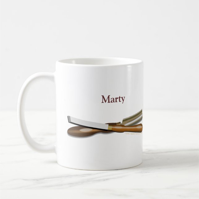 Woodturning Tools Personalized Gift Mug (Left)