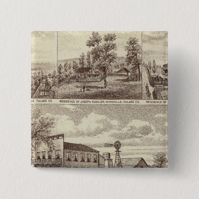 Woodville Hotel, ranches 2 Inch Square Button (Front)
