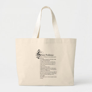 Woodwind problems list large tote bag